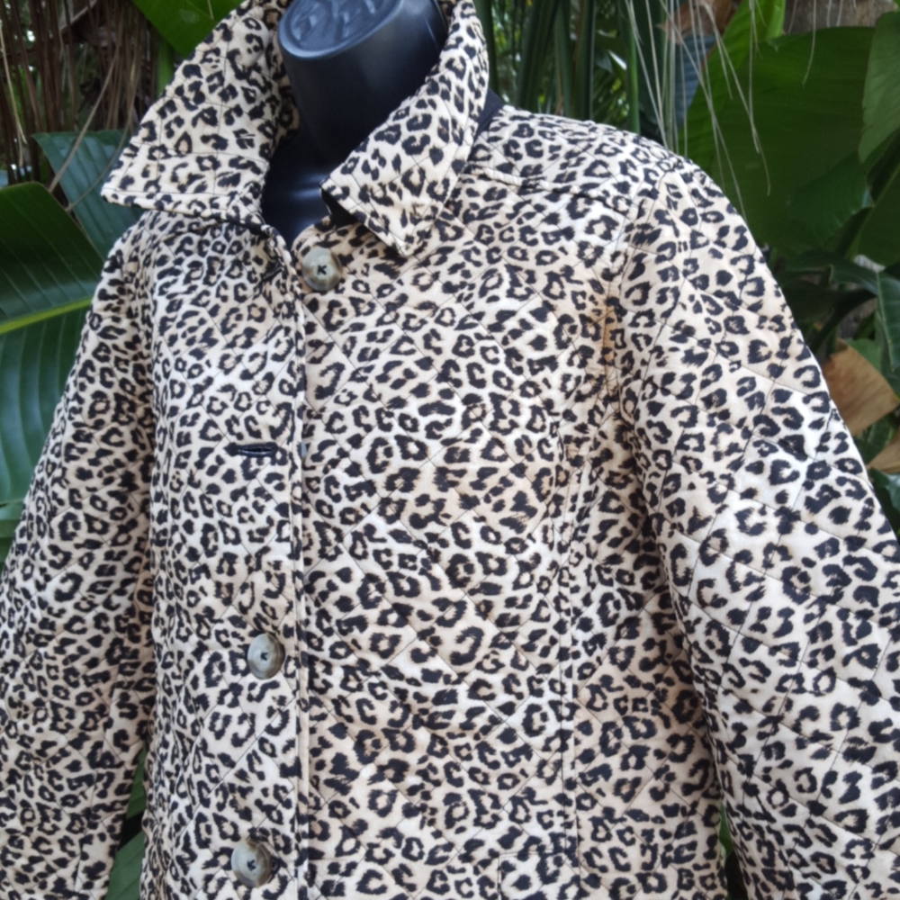 Chicos leopard print quilted jacket